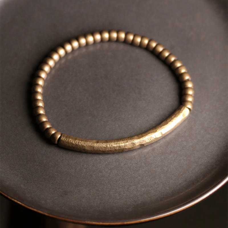 EverestArtStudios Simple Design Copper Brass Bead Luck Wealth Bracelet