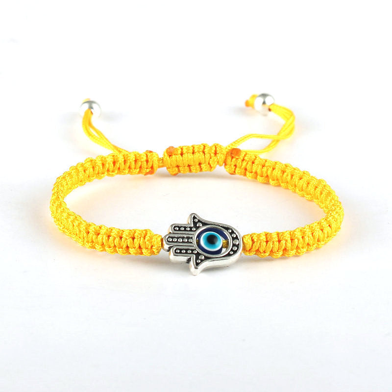 EverestArtstudios Handmade Hamsa Symbol Protection Luck String Bracelet