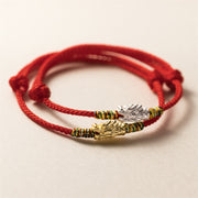 EverestArtstudios 925 Sterling Silver Year of the Dragon Luck Strength Red Rope Bracelet