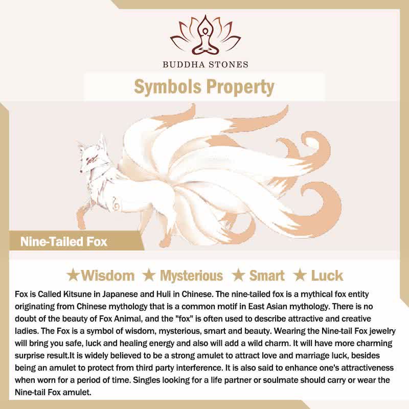 Buddha Stones Natural Rainbow Obsidian Nine Tailed Fox Inner Peace Necklace Beaded String Pendant