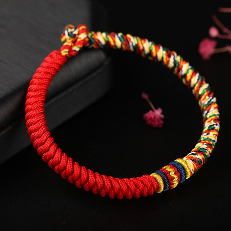 EverestArtstudios Tibetan Handmade Multicolored Thread King Kong Knot Strength Braid String Bracelet