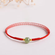 EverestArtstudios Handmade Jade Lucky Bead Prosperity Braided Bracelet