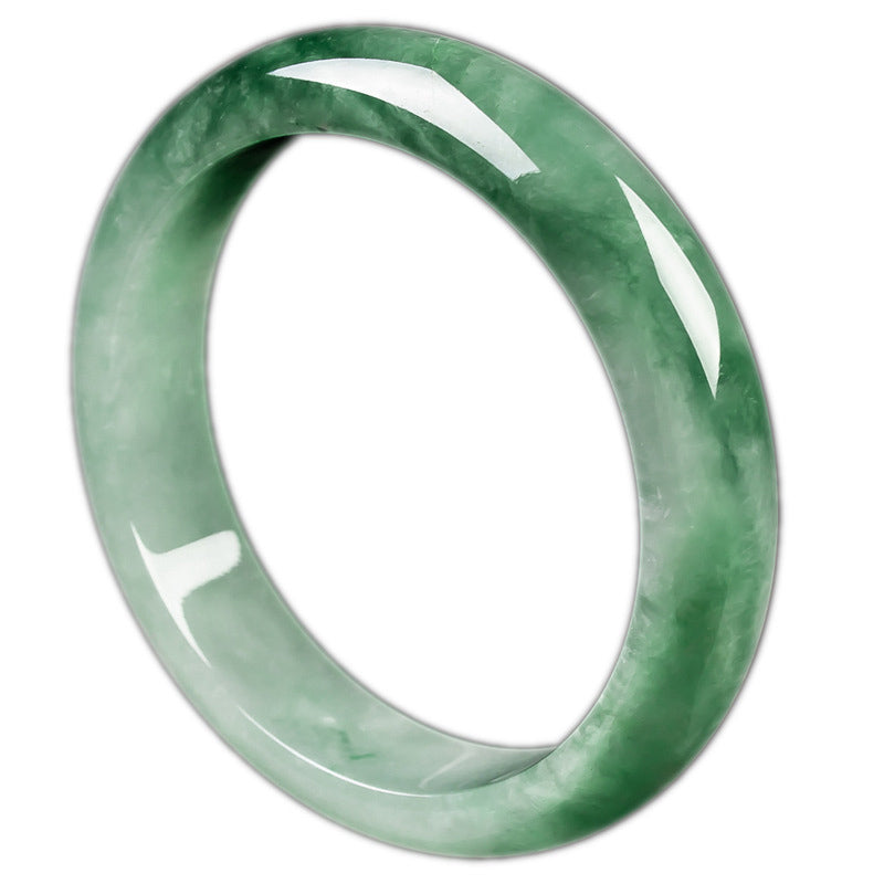 EverestArtStudios Natural Jade Fortune Blessing Bangle Bracelet
