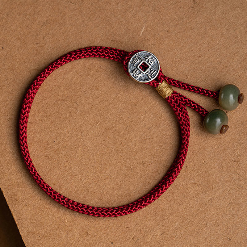 EverestArtStudios 925 Sterling Silver Handmade Chinese Zodiac Natal Buddha Cyan Bodhi Seed Protection Braided Red String Bracelet