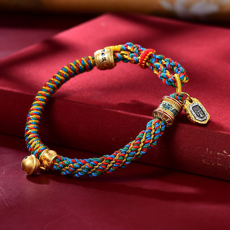 EverestArtStudios Tibetan Om Mani Padme Hum Carved Zakiram Goddess of Wealth Charm Amulet Bracelet