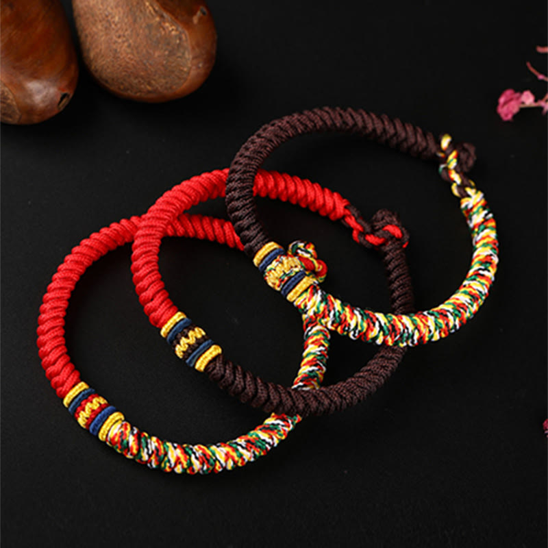 EverestArtstudios Tibetan Handmade Multicolored Thread King Kong Knot Strength Braid String Bracelet