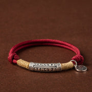 EverestArtstudios 999 Sterling Silver Tibet Handmade Om Mani Padme Hum Fu Character TopRank Character Luck Braided Bracelet