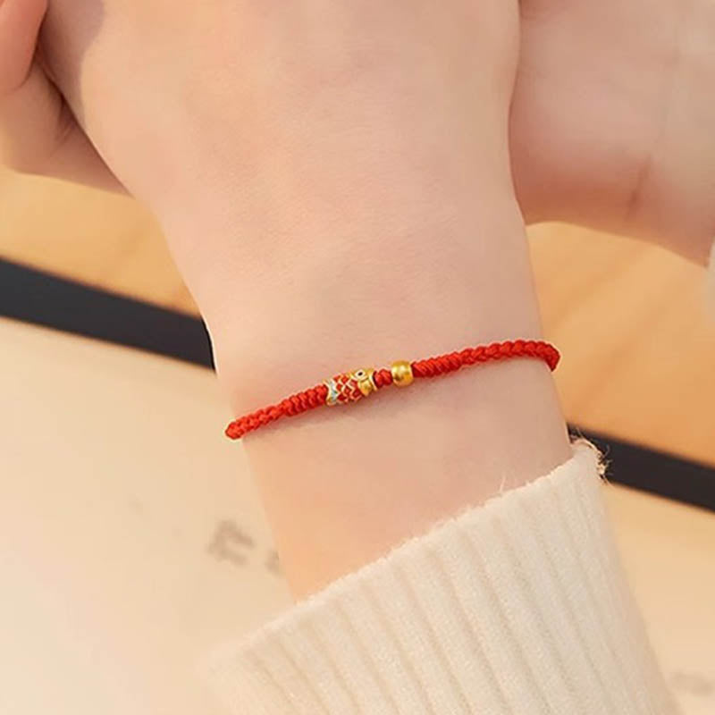 EverestArtStudios 925 Sterling Silver Handmade Koi Fish Wealth Success Braided Rope Bracelet