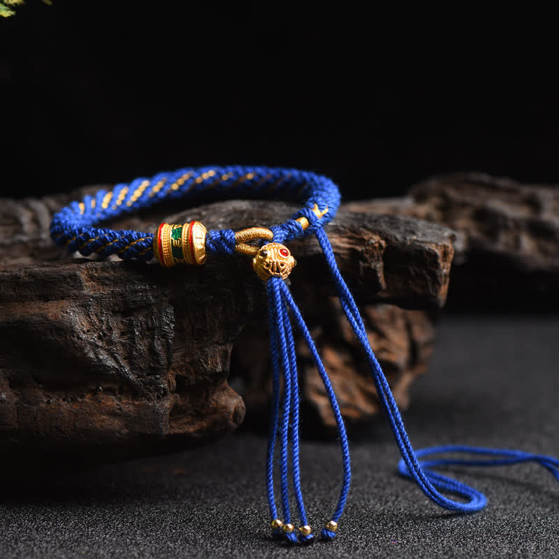 EverestArtstudios Tibetan Handmade Luck Prayer Wheel Bead Charm Weave Colorful String Bracelet