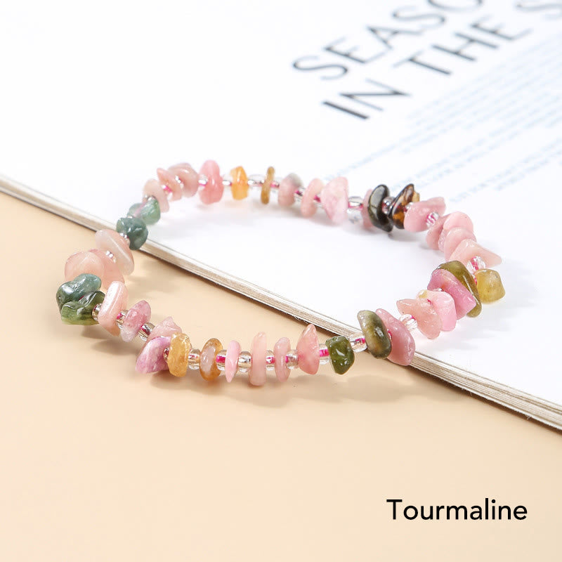 EverestArtstudios Natural Irregular Shape Stone Crystal Meditation Balance Bracelet