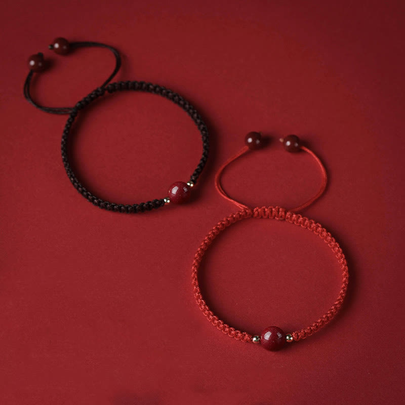 EverestArtstudios Lucky Cinnabar Bead Blessing Red String Bracelet