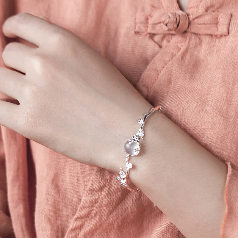 EverestArtStudios Plum Blossom Chalcedony Positive Bracelet