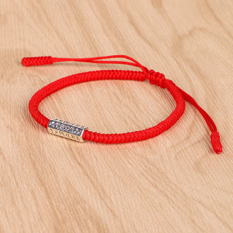 EverestArtstudios Om Mani Padme Hum Luck Protection Red String Bracelet
