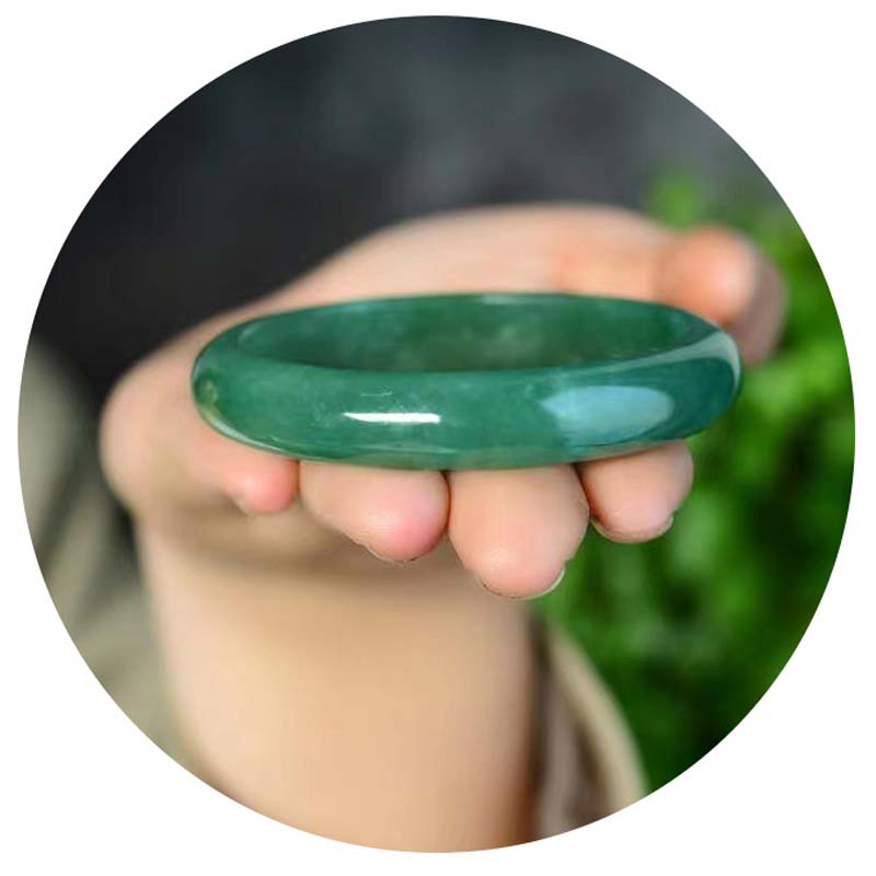 Buddha Stones Quartzite Jade Healing Abundance Protection Bracelet Bangle
