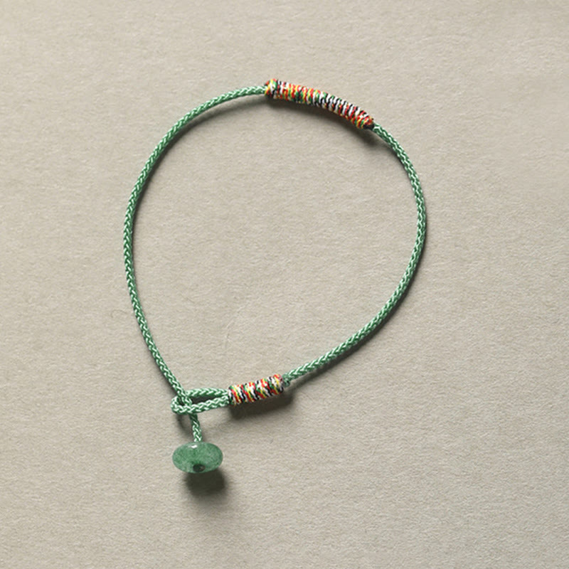 EverestArtstudios Tibetan Handmade Green Aventurine Luck Protection Braided Rope Bracelet