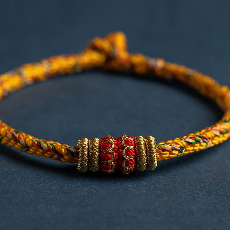 Buddha Stones Tibet Handmade Chinese Zodiac Luck Strength Braided String Bracelet