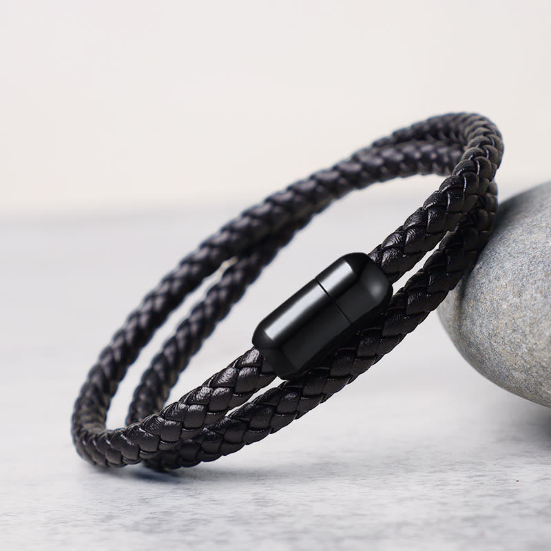 EverestArtstudios Genuine Leather Red String Protection Magnetic Buckle Bracelet