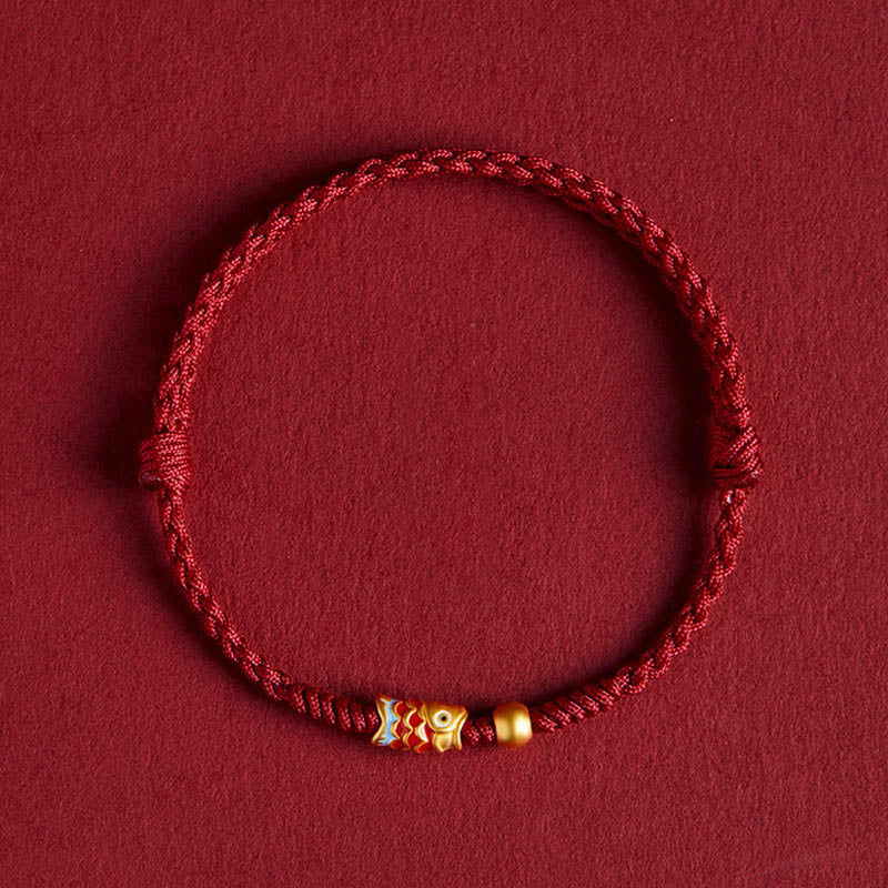 EverestArtStudios 925 Sterling Silver Handmade Koi Fish Wealth Success Braided Rope Bracelet