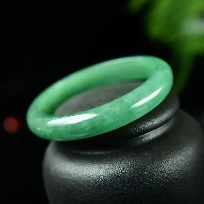 Buddha Stones Quartzite Jade Healing Abundance Protection Bracelet Bangle