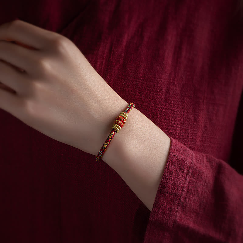 Buddha Stones Tibet Handmade Chinese Zodiac Luck Strength Braided String Bracelet