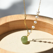 EverestArtstudiosNatural Hetian Jade Pearl Luck Bead Necklace Pendant