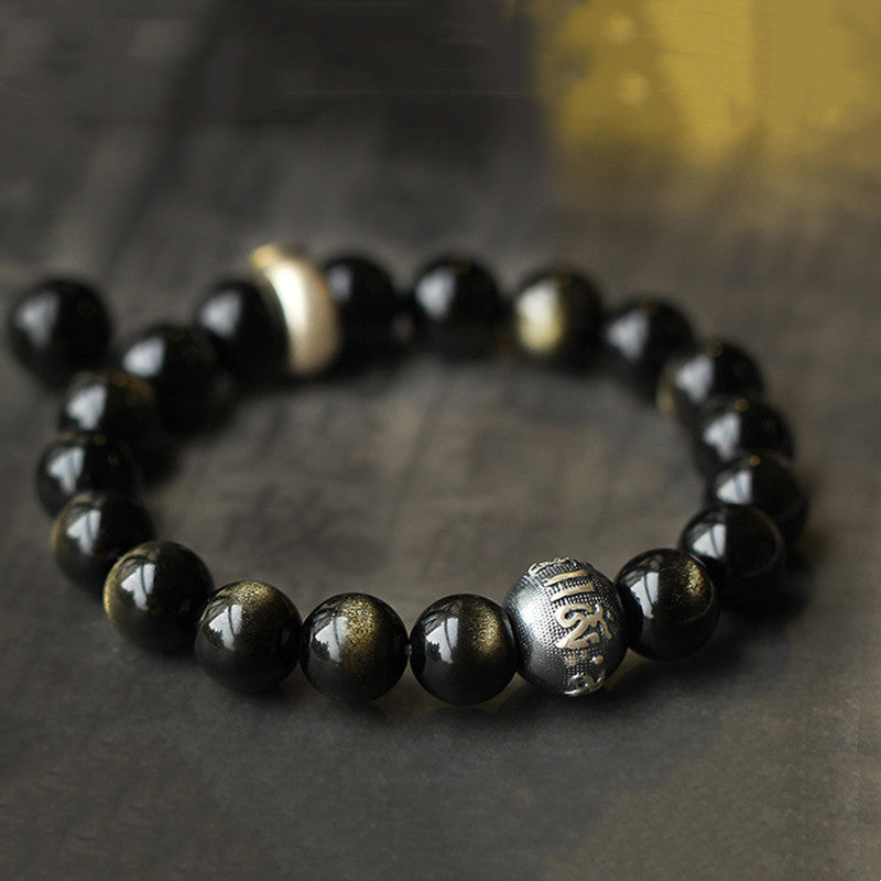 Buddha Stones Chinese Zodiac Obsidian Purification Bracelet