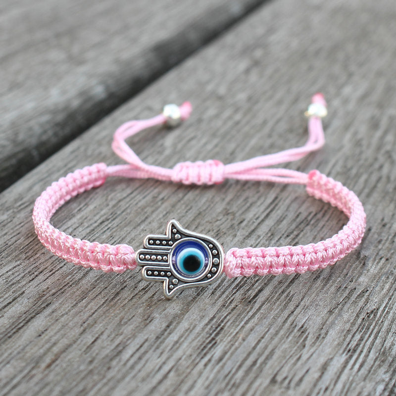 EverestArtstudios Handmade Hamsa Symbol Protection Luck String Bracelet
