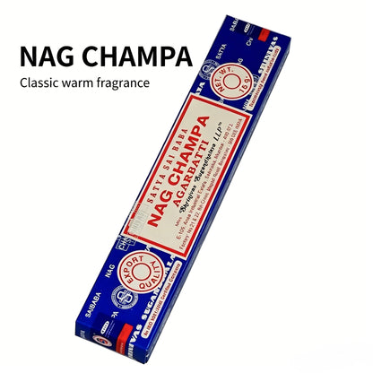 Authentic Nag Champa Sai Baba Incense | Natural Indian Sandalwood & Floral Aroma | 15g / 40g Packs | Meditation & Relaxation Incense Sticks