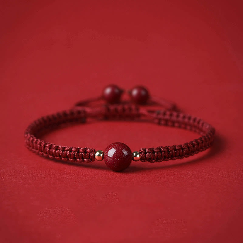 EverestArtstudios Lucky Cinnabar Bead Blessing Red String Bracelet