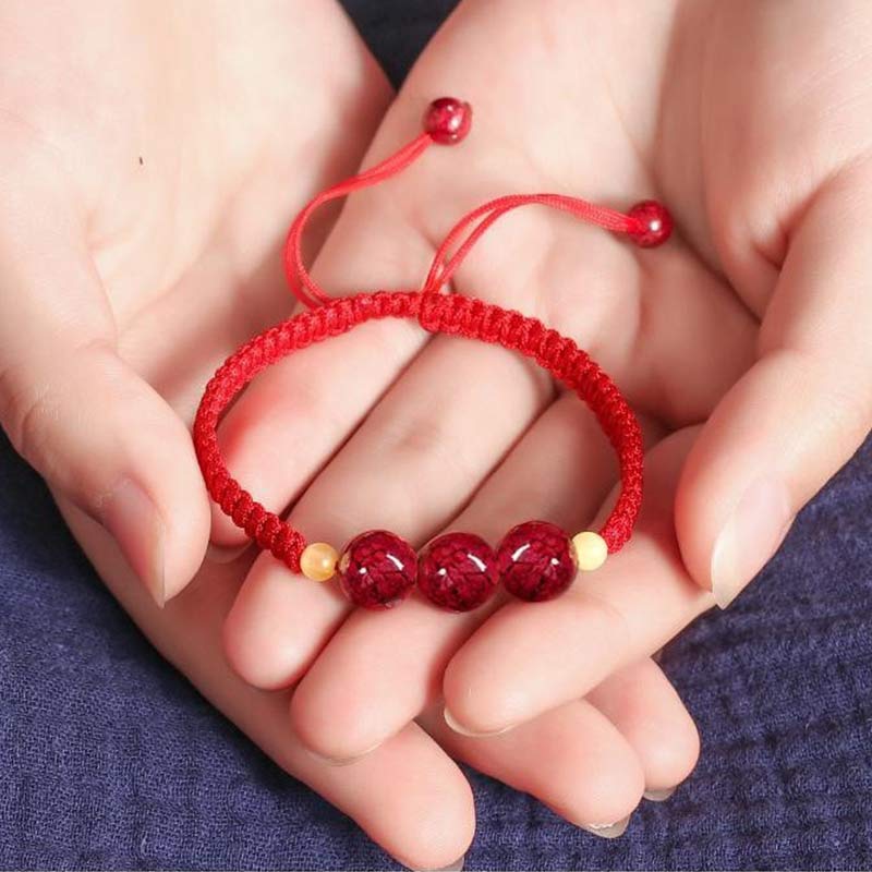 EverestArtstudios Cinnabar Blessing Red String Bracelet For Kids