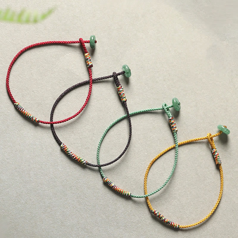 EverestArtstudios Tibetan Handmade Green Aventurine Luck Protection Braided Rope Bracelet