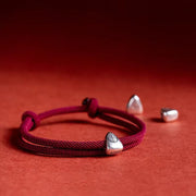 EverestArtstudios 925 Sterling Silver Fu Character Blessing Handmade Braided Bracelet