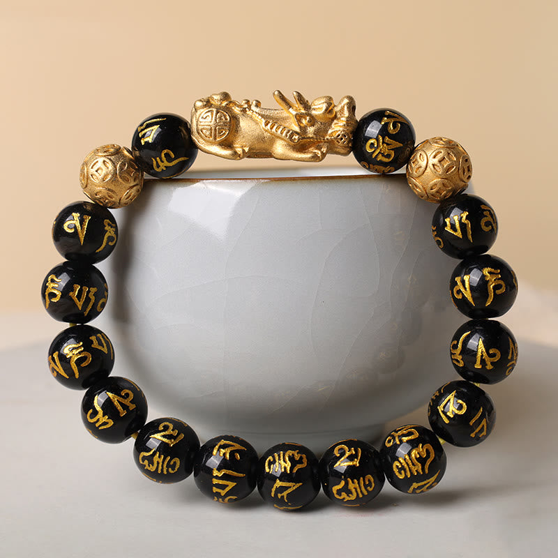 EverestArtStudios FengShui PiXiu Obsidian Wealth Bracelet