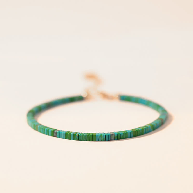 Buddha Stones Turquoise Beaded Friendship Strength Chain Bracelet