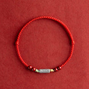 EverestArtstudios 925 Sterling Silver Koi Fish Cinnabar Bead Wealth Handcrafted Braided Bracelet Anklet