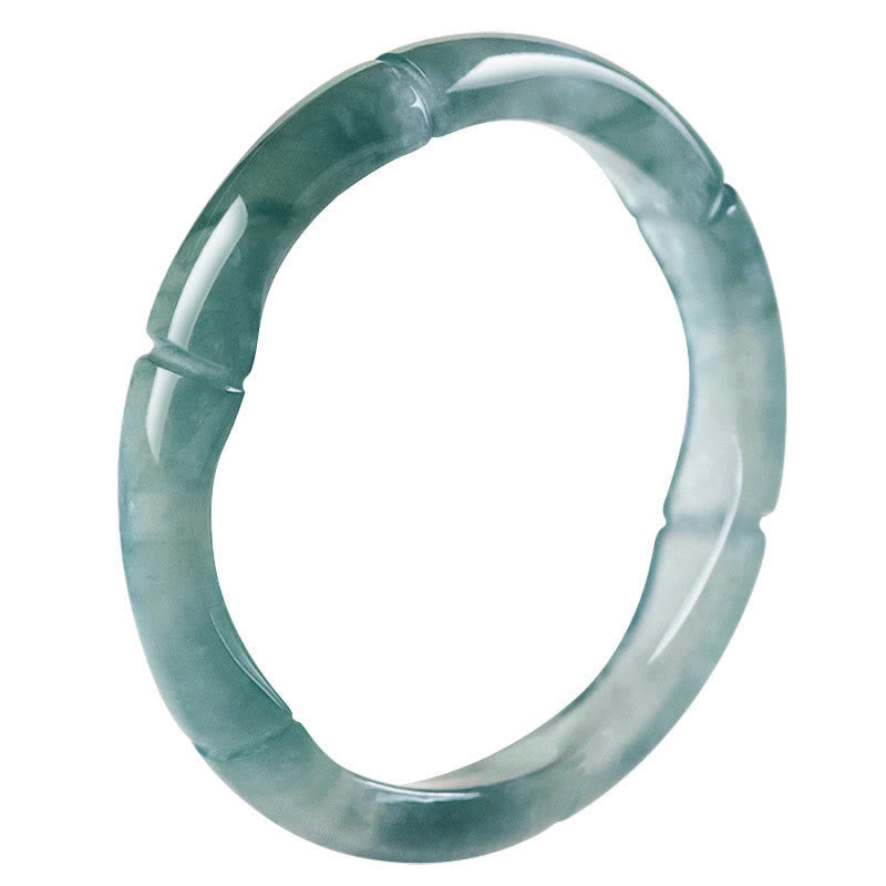 EverestArtstudios Natural Jade Bamboo Prosperity Abundance Ring