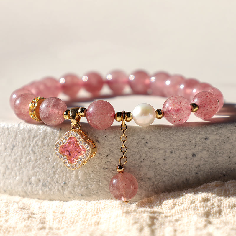 Buddha Stones "Wishing Love and Sweet Blessings" Quartz Bracelet Includes Gift Message Card