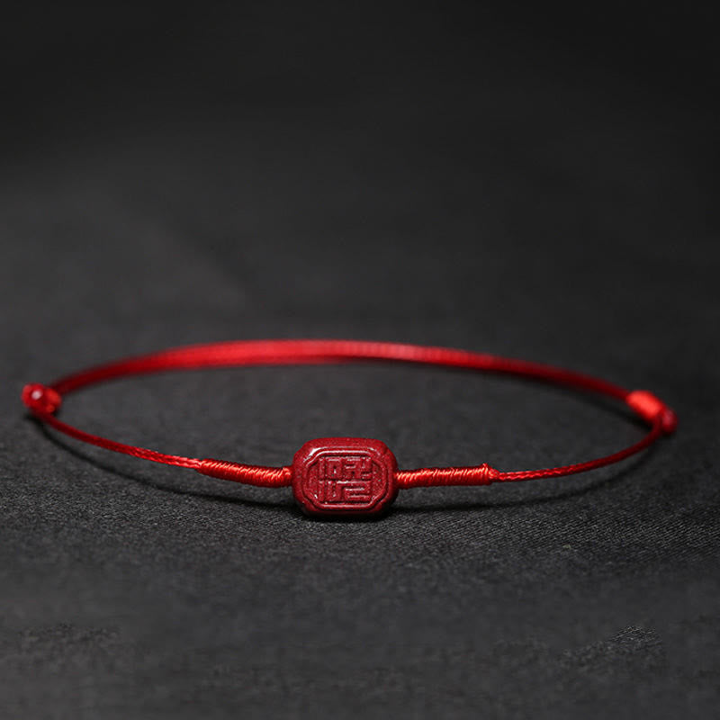 EverestArtstudios Handmade Plum Blossom Four Leaf Clover PiXiu Lotus Koi Fish Cinnabar Blessing Braid Bracelet