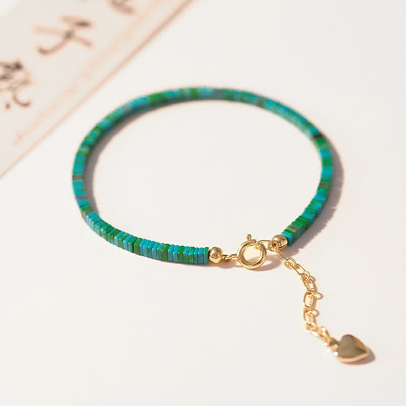 Buddha Stones Turquoise Beaded Friendship Strength Chain Bracelet