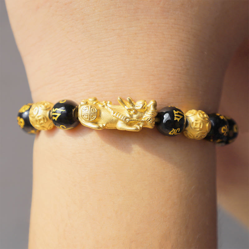 EverestArtStudios FengShui PiXiu Obsidian Wealth Bracelet