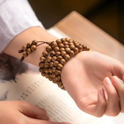 Authentic Kalimantan Agarwood 108-Bead Mala Bracelet / Necklace – 8mm, Meditation & Spiritual