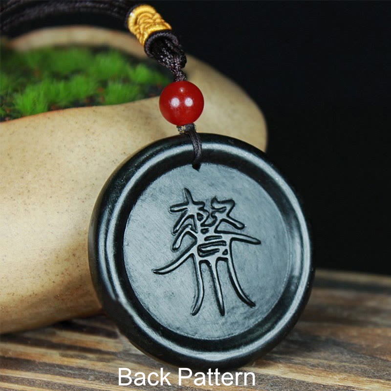 EverestArtstudios Natural Hetian Cyan Jade Yin Yang Luck Harmony Necklace Pendant