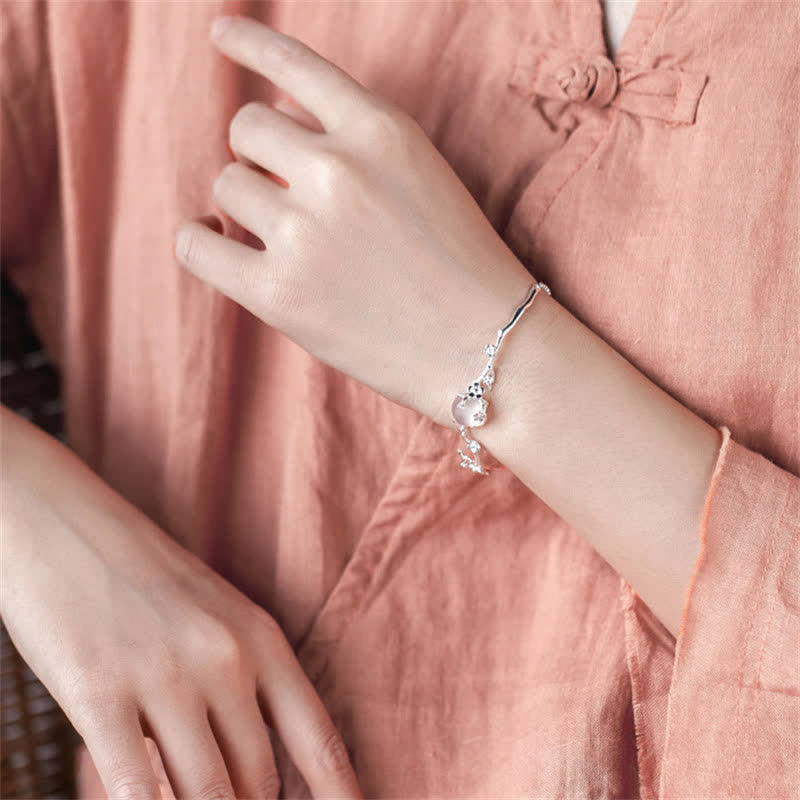 EverestArtStudios Plum Blossom Chalcedony Positive Bracelet