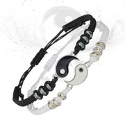 EverestArtStudios 2pcs Yin Yang Hematite Couple Bracelet