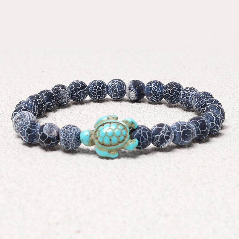 EverestArtStudios Natural Stone Sea Turtle Turquoise Blessing Bracelet