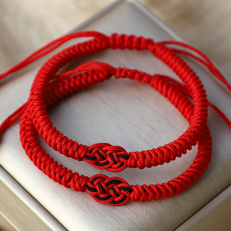EverestArtstudios 2Pcs Tibetan Luck Chinese Knot Protection String Bracelet