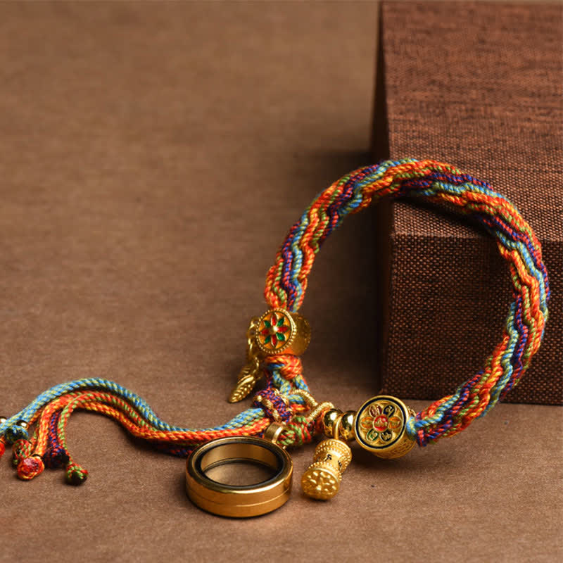 EverestArtStudios Tibetan Om Mani Padme Hum Dreamcatcher Luck Colorful Reincarnation Knot String Bracelet