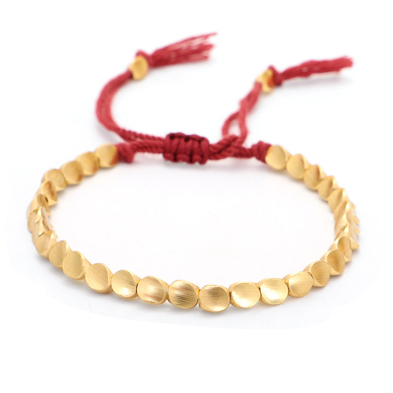 EverestArtStudios Tibetan Copper Beads Healing Luck Bracelet