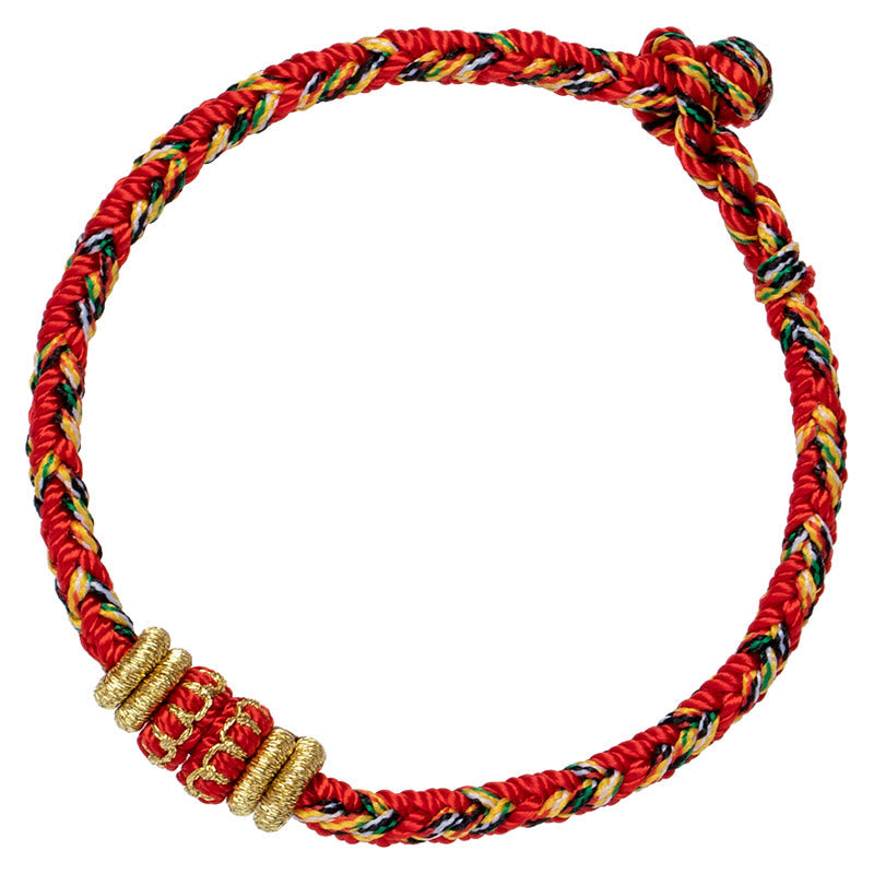 Buddha Stones Tibet Handmade Chinese Zodiac Luck Strength Braided String Bracelet