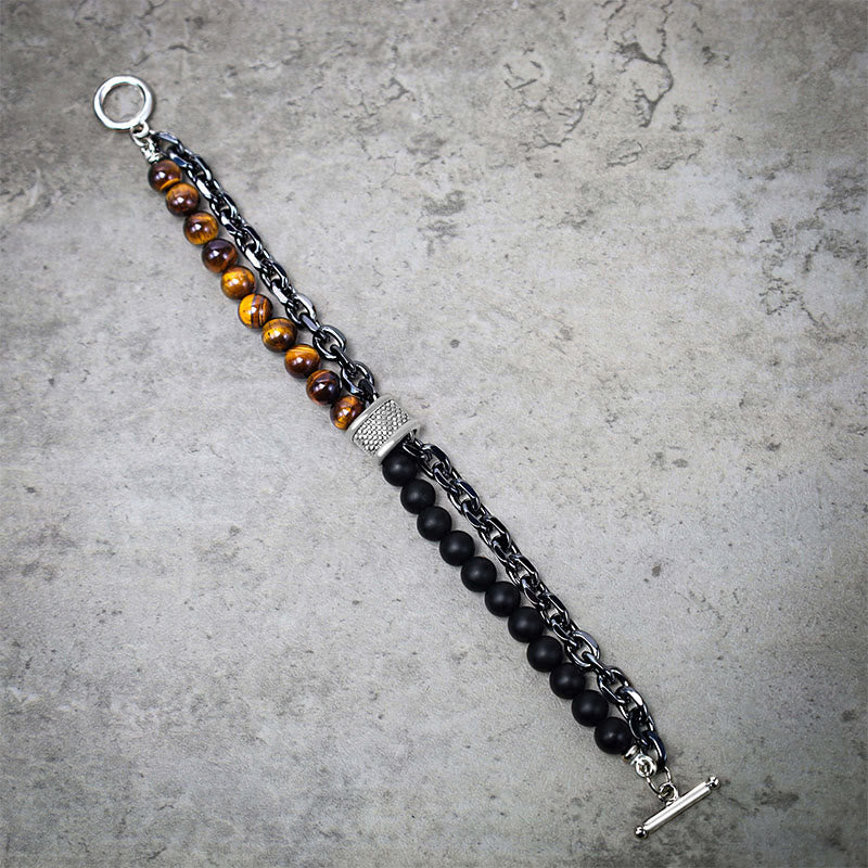 EverestArtStudios Natural Tiger Eye Lazurite Lapis Lazuli Protection Bracelet